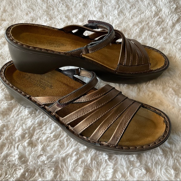 Naot Strappy Comfort Wedge Slide Sandals Size 40 - Picture 2 of 14